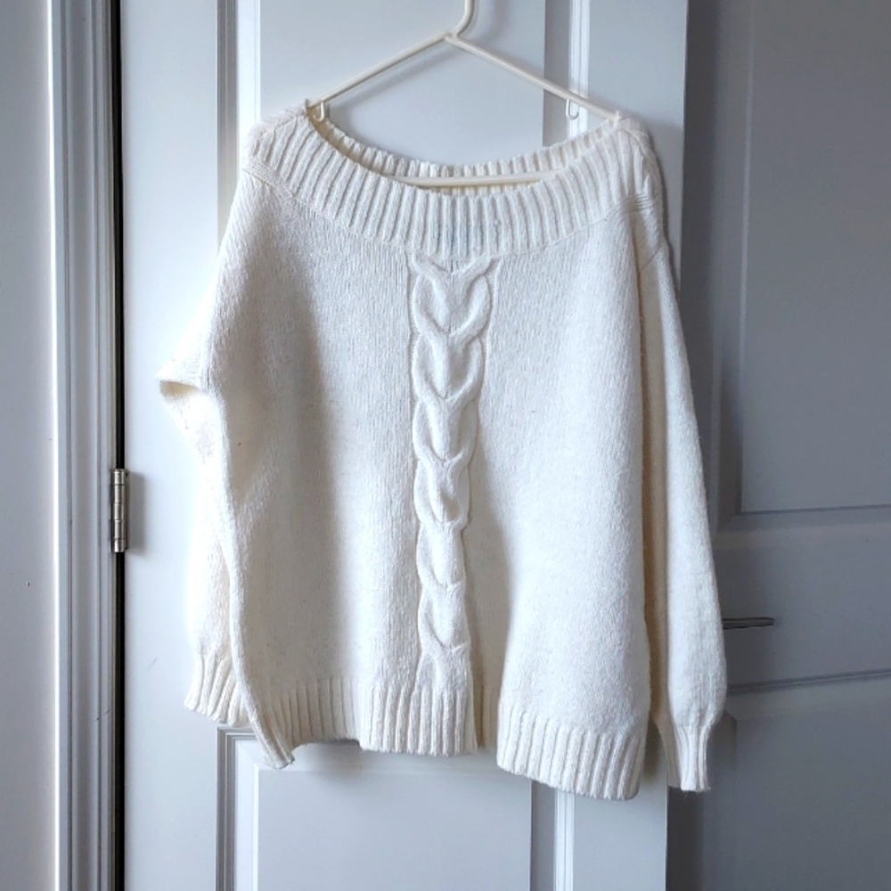 Lane Bryant long sleeve white or cream sweater 14 16